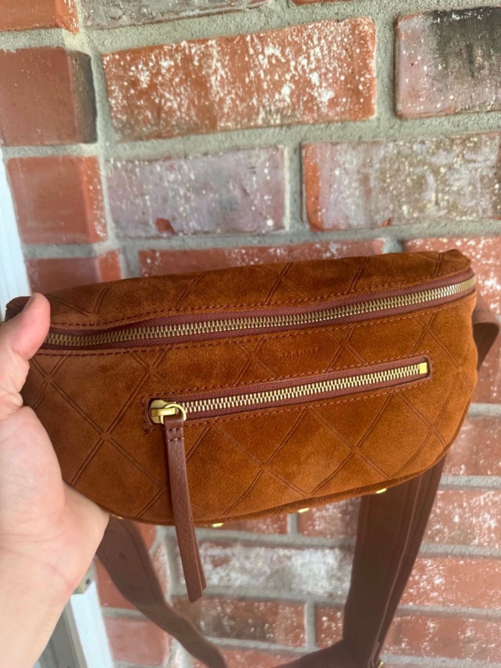 HAMMITT CHARLES MEDIUM CROSSBODY - CHOCOLATE DIAMOND SUEDE/ANTIQUE